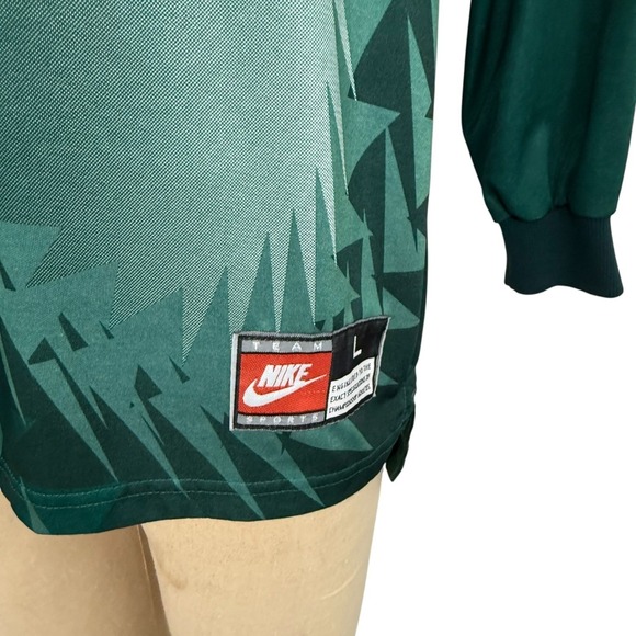 Vintage Nike Long Sleeve Soccer Goalie Jersey Shirt L Dark Green Made in USA - Picture 4 of 10
